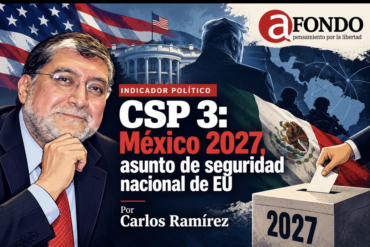 afondoJAL's tweet photo. INDICADOR POLÍTICO  • CSP 3: México 2027, asunto de seguridad nacional de EU
Por @carlosramirezh 
https://t.co/zuTpSjy3Lj https://t.co/KRGfhf0lk8