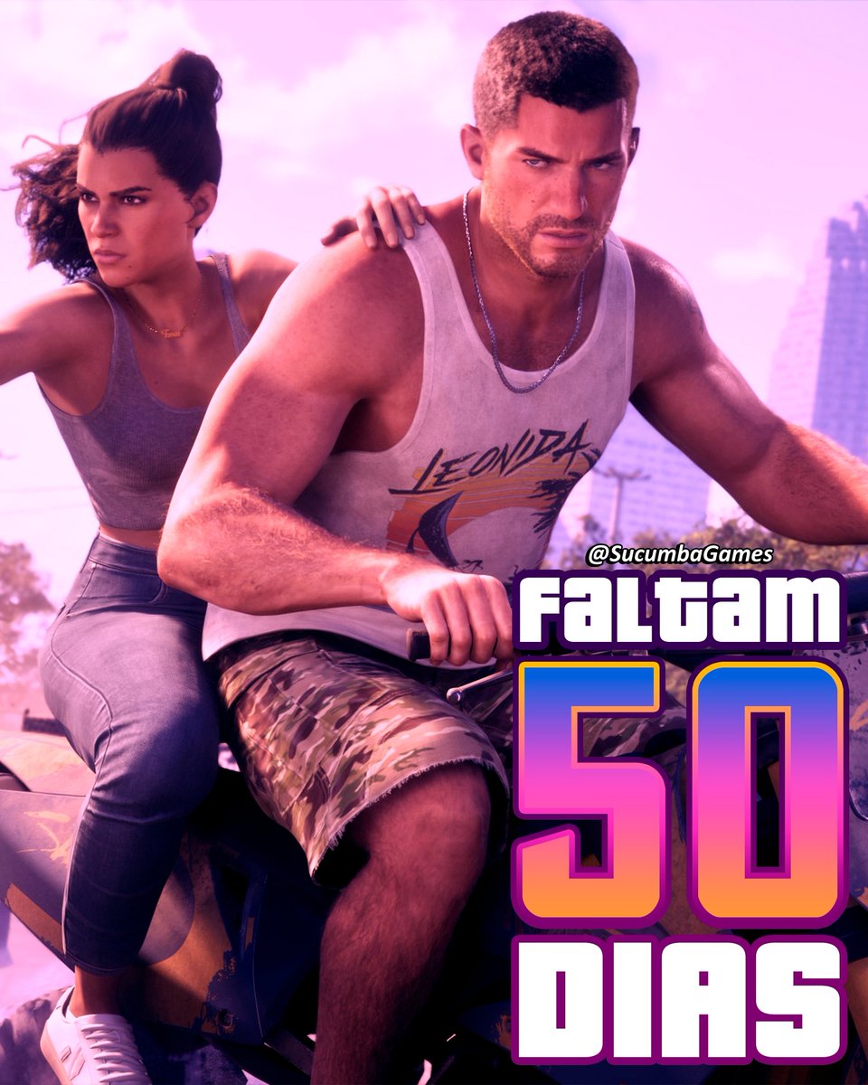 SucumbaGames's tweet photo. Faltam apenas 50 dias para o lançamento de Grand Theft Auto 6 🌴💜 https://t.co/wUUgRYK7cZ