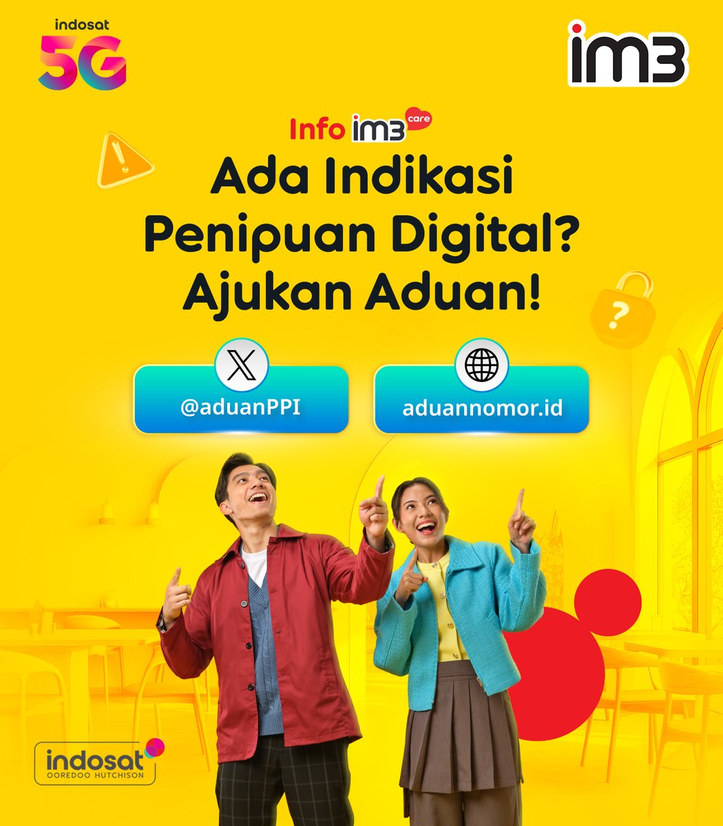 CareIM3's tweet photo. 🚨 Ketemu nomor yang terindikasi penipuan?
Karena keamanan digital dimulai dan kewaspadaan #SahabatBaikku🛡️💛

Jangan didiamkan, Yuk, laporkan ke sini 👇 https://t.co/QGr8nWUoV1