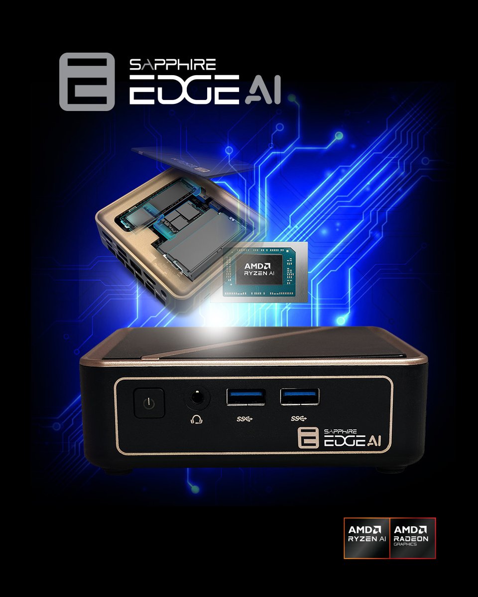 SapphireTech's tweet photo. Bringing our engineering excellence to the SAPPHIRE EDGE AI™ series—a Mini PC that redefines what's possible in a compact form.
.
.
#AI #miniPC #EDGEAI #SAPPHIREtech #hardware https://t.co/DLhGkDnvPB