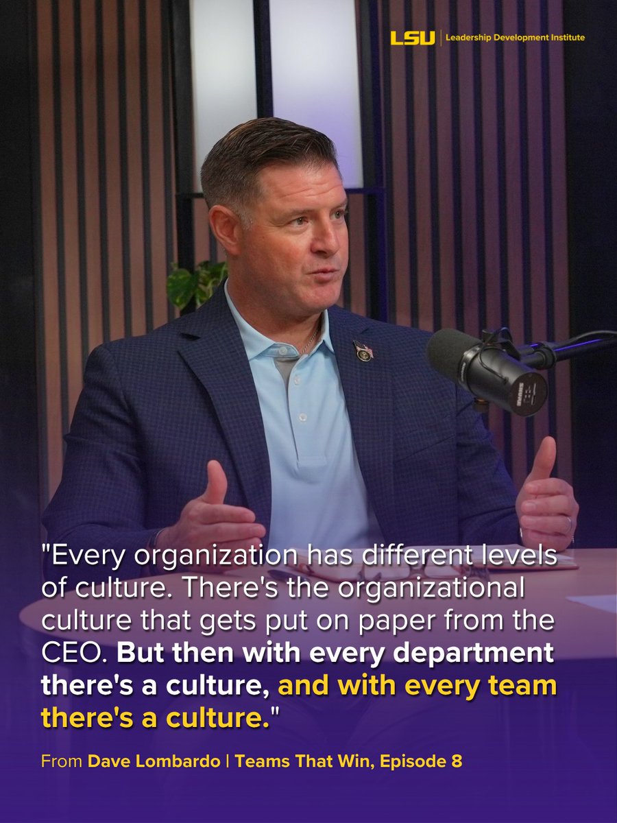 LSU_LDI's tweet photo. You can't go in and say, we're doing it different now."

Dave Lombardo on Episode 8 of Teams That Win.

https://t.co/suPagYkfCf

#Leadership #TeamsThatWin https://t.co/c426WXbMaF