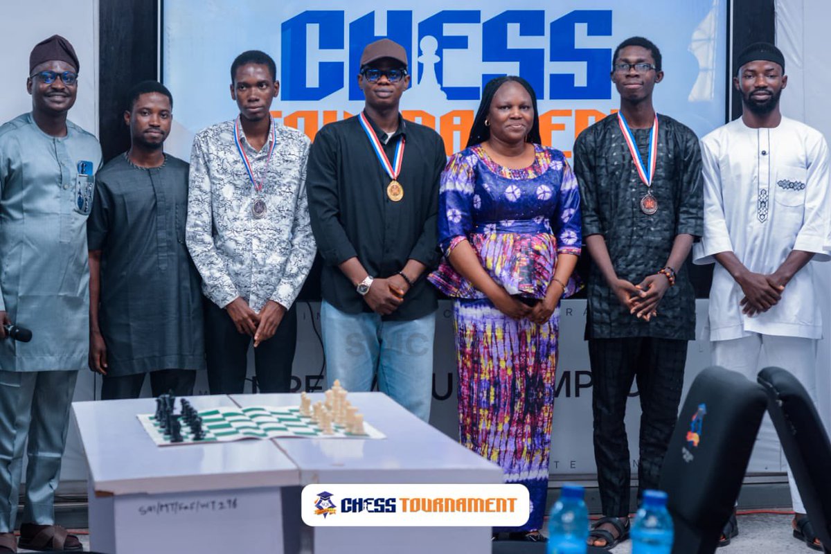 dc_emenike's tweet photo. Honestly, I didn’t think I was going to win this. So many great and expert minds. 
But somehow, game after game, I kept making it through.
And before I knew it, I was standing there with the medal. 
Still feels a little unreal, thank you SQI for a space like this in Ogbomoso.♟️❤️ https://t.co/DHfO3BXd97