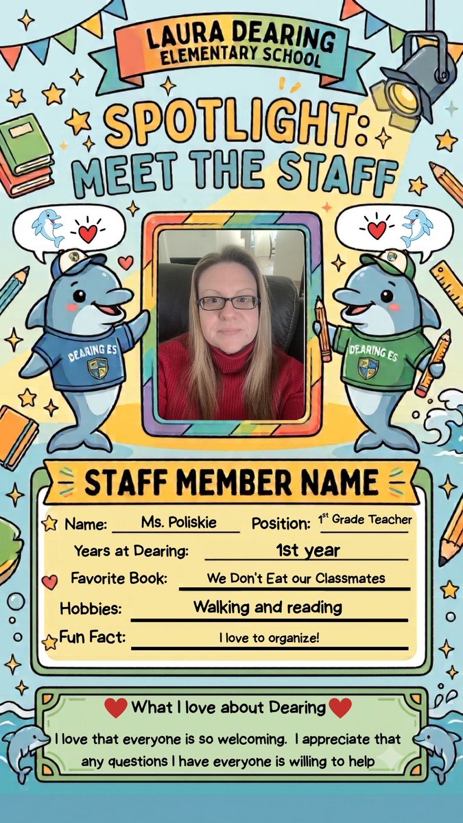 LauraDearingES's tweet photo. Staff Spotlight - Ms. Poliske https://t.co/J6W8Dmt80P