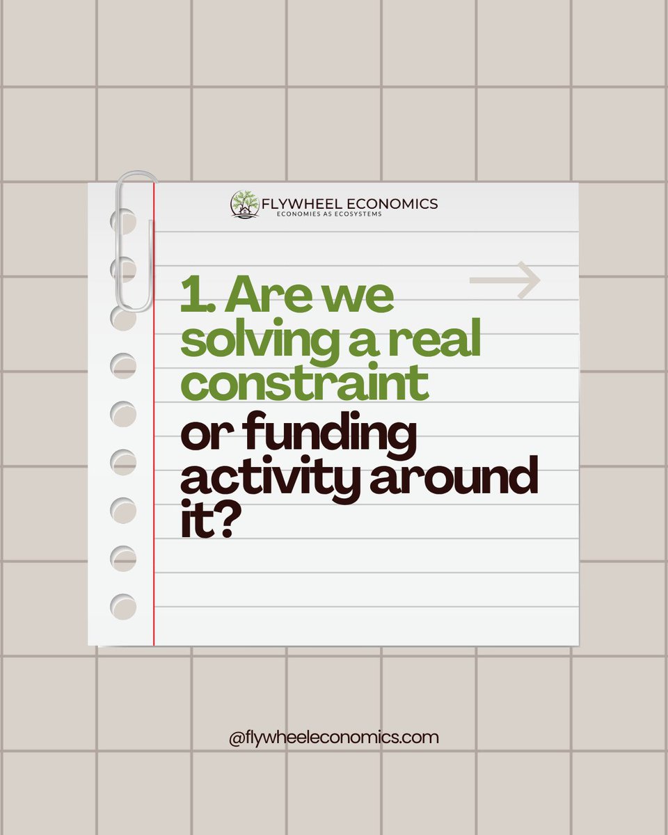 FlywheelEconomy's tweet photo. A programme can deliver results today and still leave a system weaker tomorrow.
The bigger question: can the system keep moving when support ends?
Swipe through 5 questions to test for lasting capability.
Save the five questions.
#FlywheelEconomics #Developmentpractice https://t.co/JtiI8AuBhH
