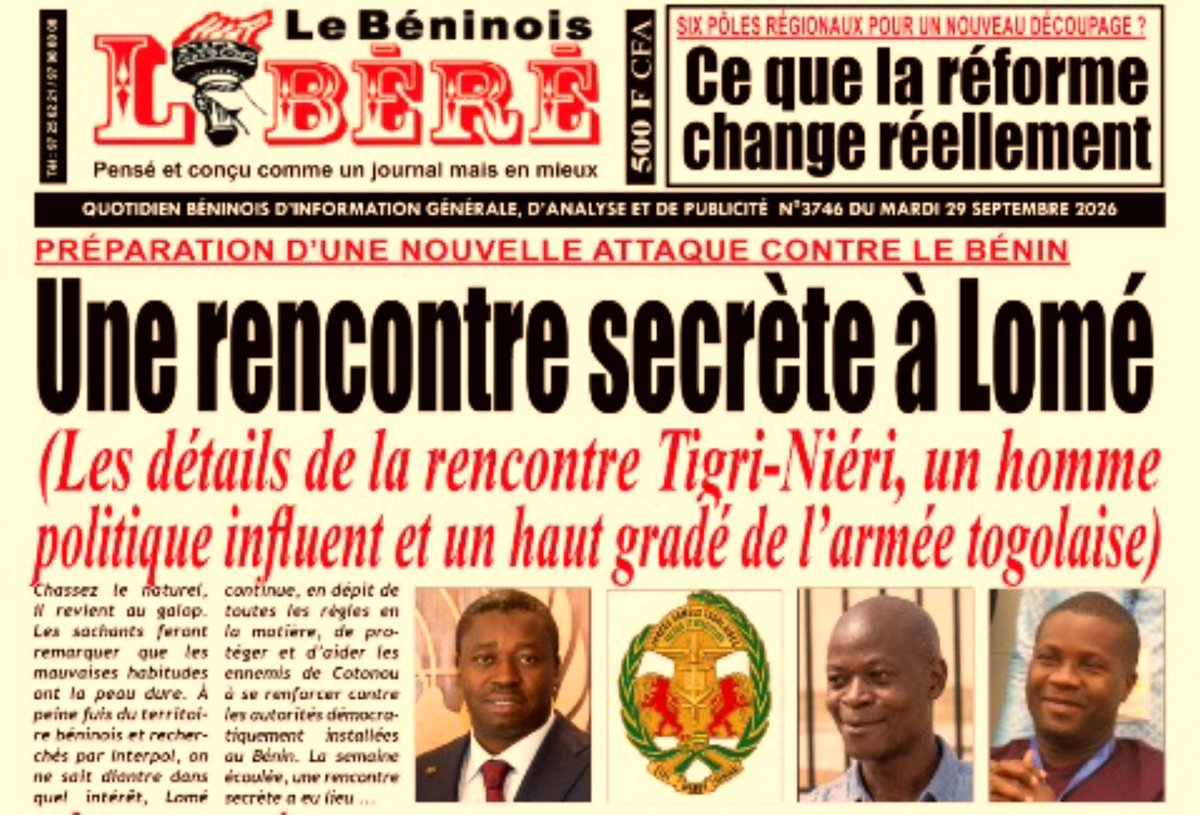 dambe_kombate's tweet photo. Le 29 septembre, un média béninois a publié un article sur une rencontre présentée comme secrète à Lomé, impliquant des personnes soupçonnées d'actions contre l'Etat béninois. Il a pu laisser croire à une implication des autorités togolaises. Après vérification, ce média a reconnu un manque de rigueur et rétabli les faits. Le Gouvernement togolais n'a aucun lien avec cette affaire.

Cette rectification publique est un acte de responsabilité. Reconnaître une erreur et présenter des excuses renforce la crédibilité d'un média.

Elle rappelle aussi que la relation #Bénin-Togo reste solide. Les deux pays partagent une histoire, une longue frontière commune et des intérêts communs en matière de sécurité et de stabilité. Le #Togo s'est imposé ces dernières années comme un acteur de dialogue dans la sous-région, et cet épisode ne change rien à cela.

Dans un contexte régional sensible, la prudence dans l'information est aussi une question de sécurité et de coopération.
🇹🇬🇧🇯