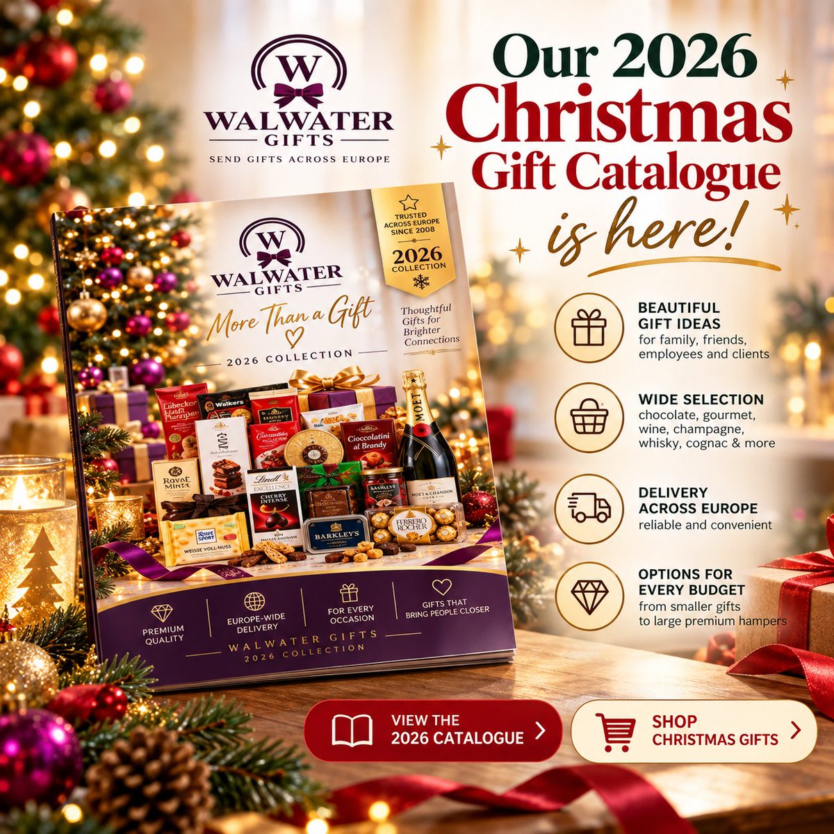 WalwaterE's tweet photo. The Walwater Gifts 2026 Christmas Catalog is here!
Christmas gifts for family, employees, clients, and business partners across Europe. Shop Christmas gifts:
https://t.co/xGg4JgWpFz

Order Today.

#ChristmasGifts #ChristmasHampers #WalwaterGifts #Christmas2026 https://t.co/b65VBXI6fs