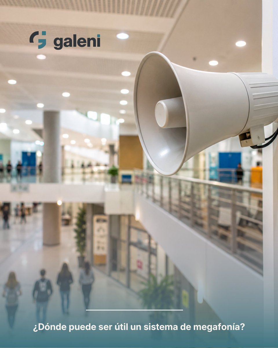 GaleniTelecom's tweet photo. La megafonía no es solo para grandes superficies. Centros educativos, naves industriales, espacios de gran tamaño... También resulta esencial para comunicar mensajes en situaciones de emergencia.

#Galeni #megafonia #telecomunicaciones https://t.co/xxFPmLjwn7