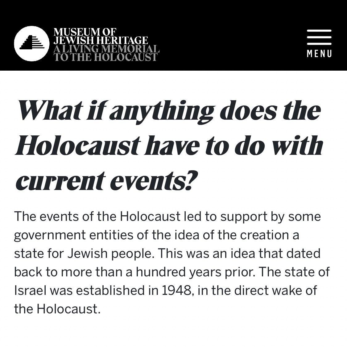 Quietnthechaos's tweet photo. The museum of Jewish heritage has repeatedly said its stands with Israel &amp; uses the IRHA definition of antisemitism. That’s who Mamdani is pushing kids to visit. So telling kids k-12 it’s antisemitism to oppose Israel. 😒 https://t.co/s4UP4aa3IR
