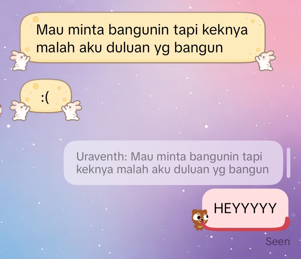 olipyuww's tweet photo. dsini ego gwe sbgai morning person kesenggol bgt (gwe bangun jam 9) 🤗 https://t.co/aURS4JDDMk