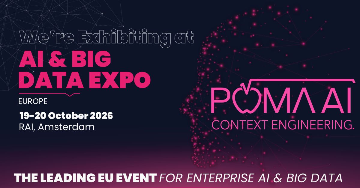 _POMA_AI_'s tweet photo. AI &amp; Big Data Expo, Amsterdam, 19-20 October. Booth T36, next to the AI Innovation Pavilion.

Come talk clean context for your agents, messy tables turned into usable chunks, and RAG that runs on-premises or in the cloud.

30% off Gold Passes: SPONSOR30 https://t.co/D1XaUQqPlE
