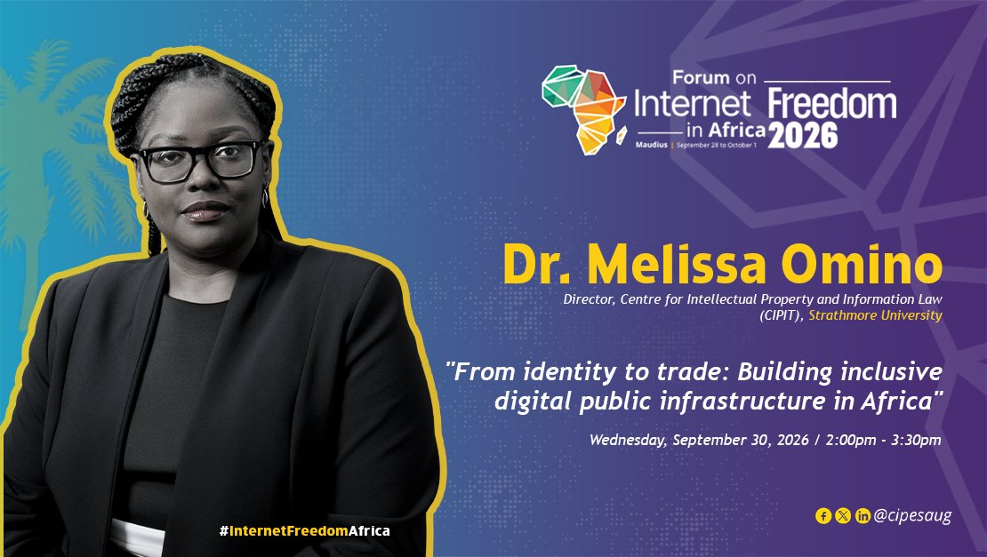 StrathCIPIT's tweet photo. Dr. Melissa Omino will be at #FIFAfrica26!!
If you’re attending too, make sure to catch her at the session “From Identity to Trade: Building Inclusive Digital Public Infrastructure in Africa.”

Learn more about the study👉🏽 https://t.co/a70cQ9aVoZ

@cipesaug https://t.co/h6krtPfPQk
