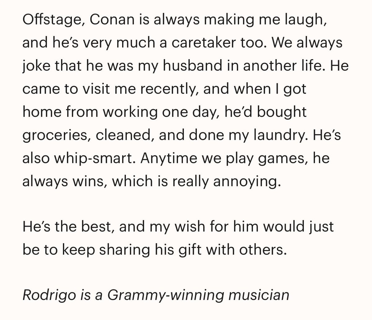 barbotinerie's tweet photo. olivia is the one that wrote conan’s TIME 100 section?? oh my conelivia 😭 https://t.co/JVQvaUPzrJ