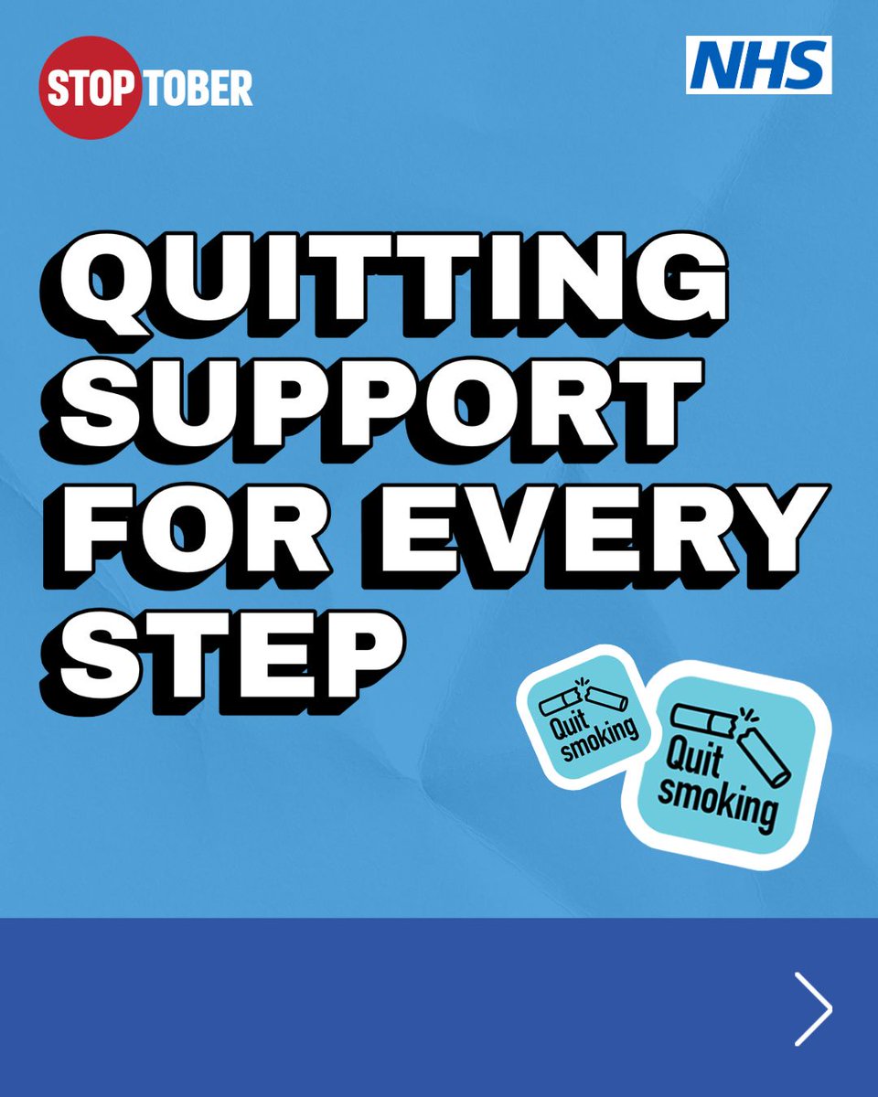 SWLNHS's tweet photo. Stoptober starts tomorrow - 1 October.

If you’re thinking of quitting - you don't need to do it alone. 

There are plenty of ways to get support, but the best way to get started is to get your free Personal Quit Plan here https://t.co/wkQYO3xMY6 https://t.co/LjPoOdwfxv