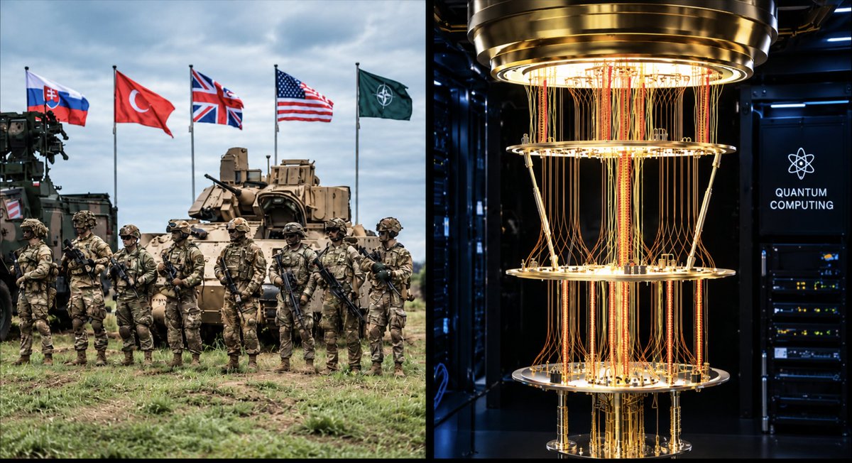 Qtumanalysis's tweet photo. NATO JUST PUT QUANTUM ON A MILITARY SCHEDULE.

NATO has published its Quantum Technology Roadmap, approved by all Allies on July 30th, public as of yesterday.

Quantum navigation at sea first: NATO's maritime research center ran its first round of sea trials, Questor 26, in La Spezia, Italy earlier this month, testing quantum sensors for positioning and navigation where GPS is unavailable with more trials run through 2027.

First military pilot report, Q1 2027. Initial comparative assessments of quantum applications by the end of that year.

A quantum-resilient communications link between NATO headquarters in Brussels and its military command in Mons, Belgium, by the end of 2027.

And a design concept for an allied quantum computing access network, also in late 2027, so members can share machines instead of each building their own.

Underneath that, the roadmap orders a post-quantum cryptography migration across the alliance and an industry readiness study on quantum-safe suppliers next spring.

Put it next to this month's news with the Pentagon flying a jet for four hours over the Pacific on quantum navigation. A ship crossed the Coral Sea on a quantum gravimeter. The Pentagon is spending $200M to field quantum sensors. Now thirty-two countries have agreed on when to test the same thing.

No budget in the public summary, and no promise of deployment by a date. What NATO committed to is the trials, those are what decide which companies' sensors end up in allied militaries.

$INFQ $IONQ $LMT