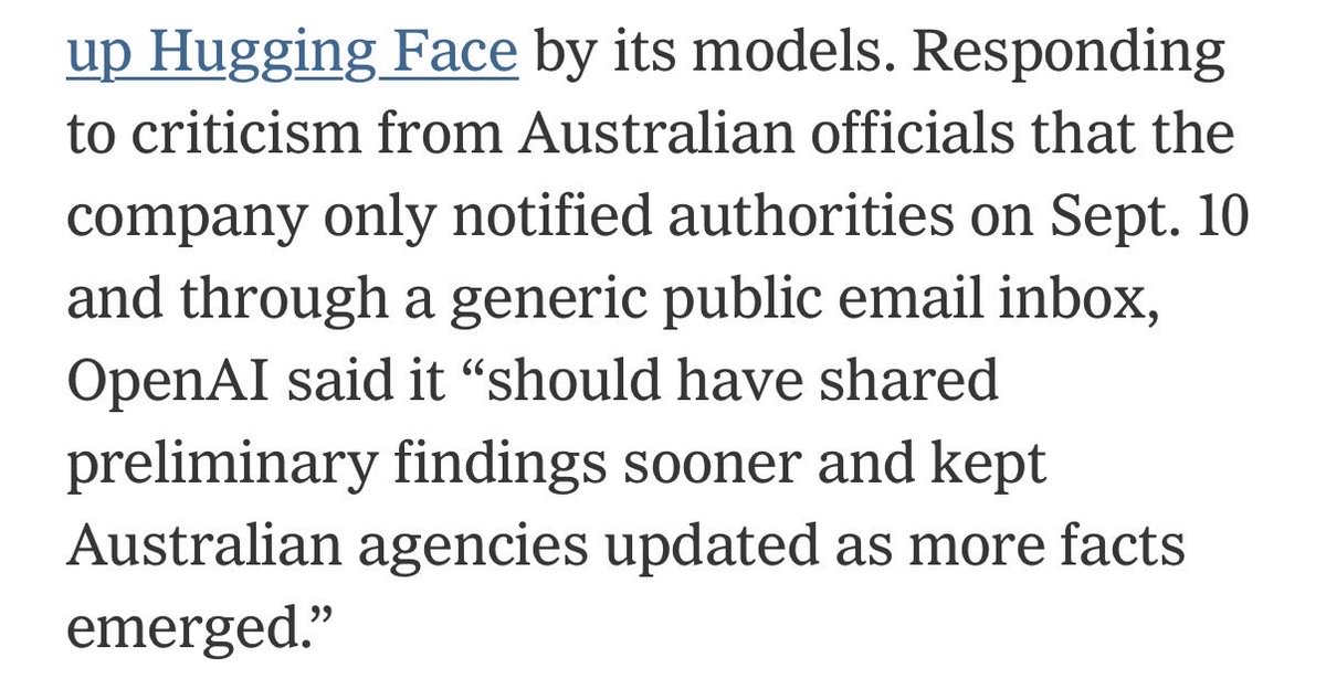 youneedabath's tweet photo. the best part of the openai hacking the aussies story is that openai just found a random email on a government website, then were like ok we let them know, we’re good https://t.co/QdbUlXjuIB