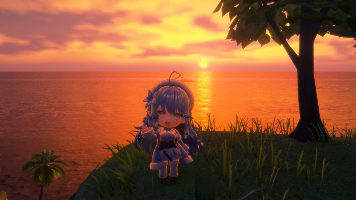 31secil's tweet photo. 新エリア凄い！

ちゃんと夕日が沈んでいって夜になる！

時間調整が6段階もあるし、場所を探して綺麗なお月様と星空でラミィちゃん撮影したい🌙✨

#ホロドリ https://t.co/U6kkgs299T