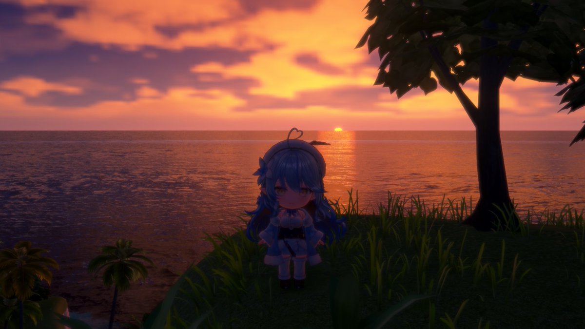 31secil's tweet photo. 新エリア凄い！

ちゃんと夕日が沈んでいって夜になる！

時間調整が6段階もあるし、場所を探して綺麗なお月様と星空でラミィちゃん撮影したい🌙✨

#ホロドリ https://t.co/U6kkgs299T