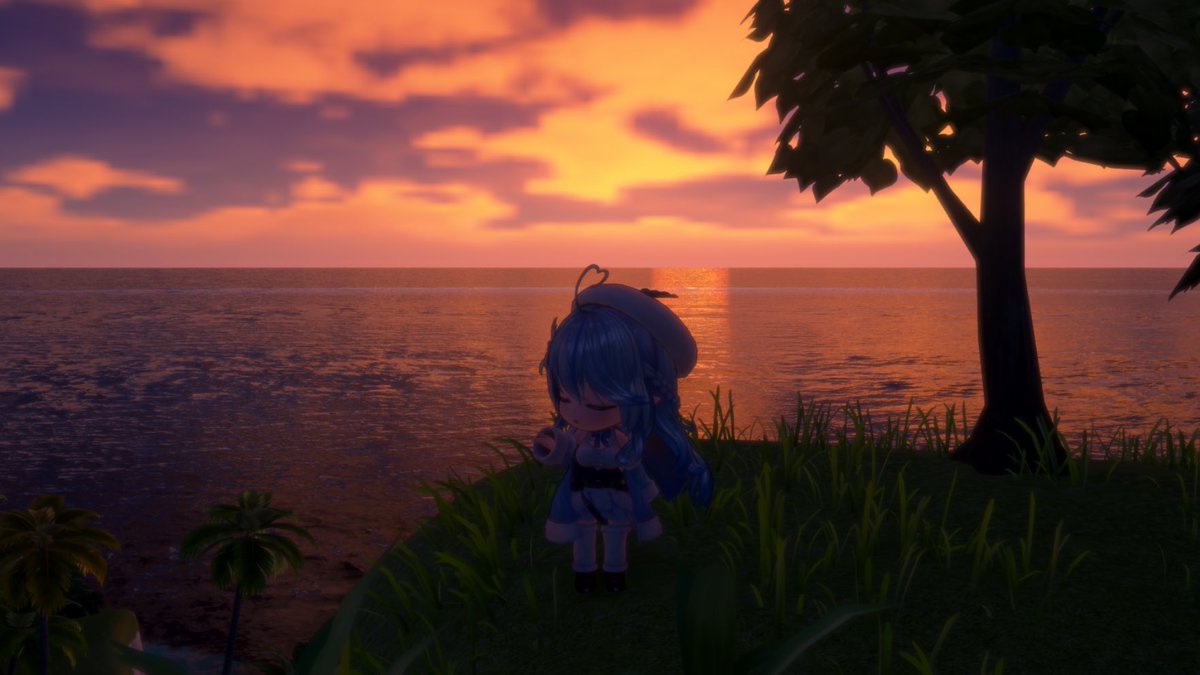 31secil's tweet photo. 新エリア凄い！

ちゃんと夕日が沈んでいって夜になる！

時間調整が6段階もあるし、場所を探して綺麗なお月様と星空でラミィちゃん撮影したい🌙✨

#ホロドリ https://t.co/U6kkgs299T