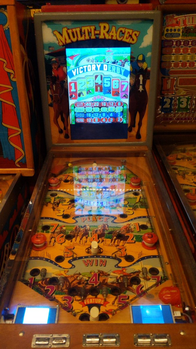 faogames's tweet photo. It only takes one ball to win. 🐎

Multi-Races is the companion to our Multi-Bingo- 39 one-ball horserace games in one cabinet.

This year: win a custom token!  

The White Rose Gameroom Show - York PA, Oct 9-10.

#CoinOp #PinballHistory #ArcadeHistory #EMPinball #HomebrewPinball https://t.co/YSP6ezenhS