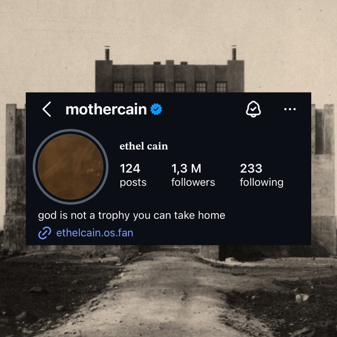 ethelcaindata's tweet photo. Ethel Cain has updated her Instagram bio:

“god is not a trophy you can take home” https://t.co/oBQ36eQ2xS