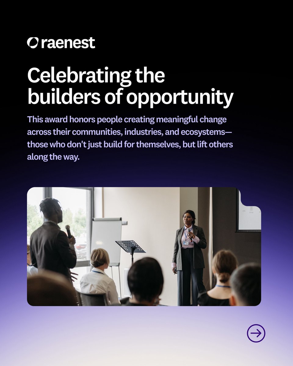 RaenestApp's tweet photo. The Raenest Community Impact Awards celebrate the people whose work creates real opportunity and empowerment for others. 🥇 https://t.co/guSrqiGwdL