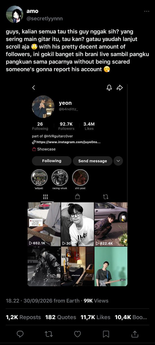novsantara's tweet photo. junkang three tweets au — mendadak di-virain gara gara live gitaran sambil mangku pacar https://t.co/GTDD8R2Pkg
