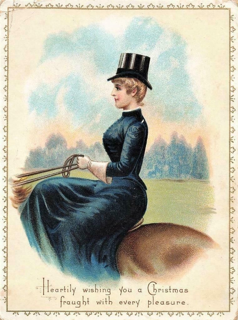 weird_christmas's tweet photo. Nah, if she was going for every pleasure, she wouldn't be riding side saddle. https://t.co/Npctv4BlO8
