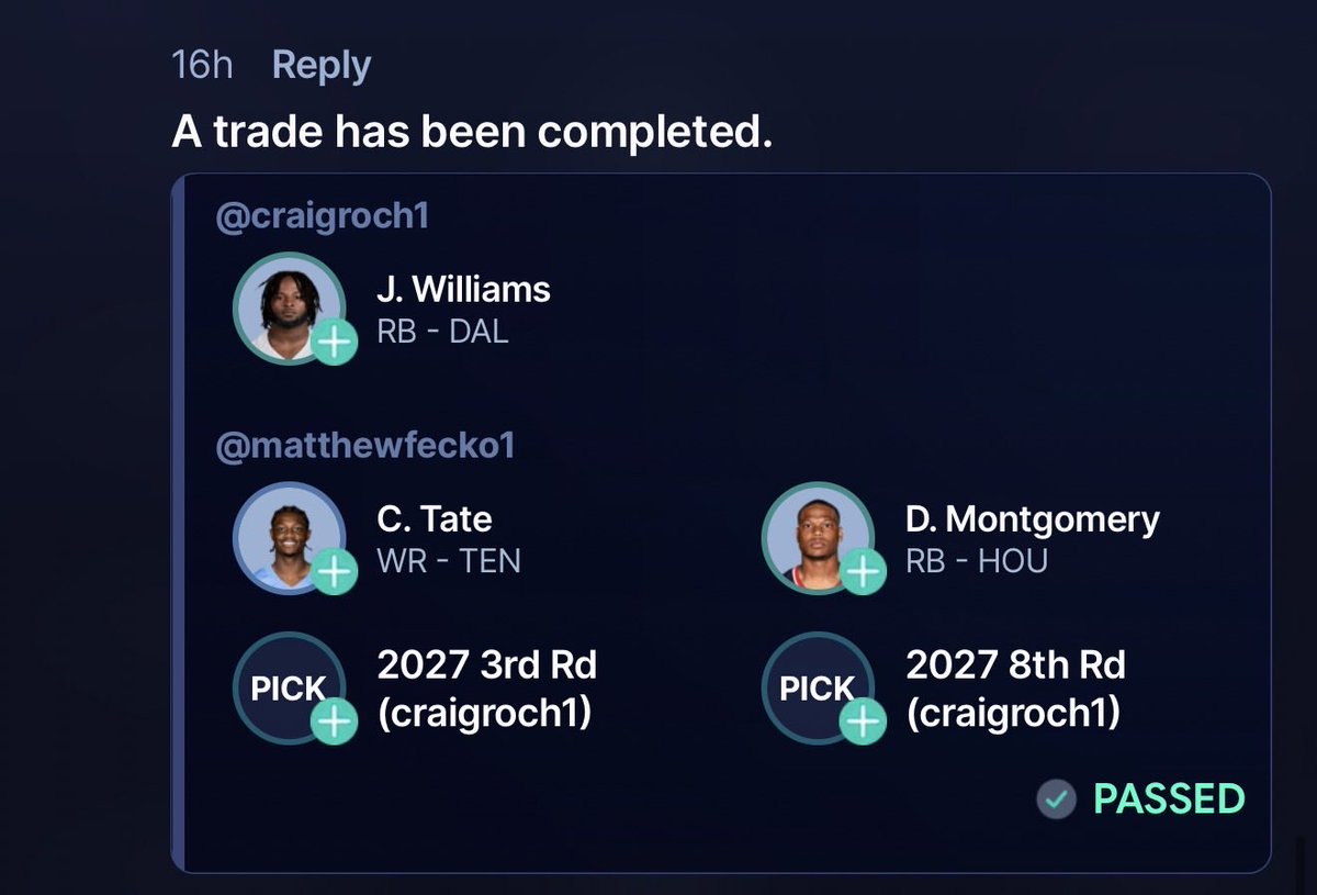 billssuckcock's tweet photo. @GuruFantasyWrld Gave up all my draft picks next season to go all in this season https://t.co/LUSam2YIwN