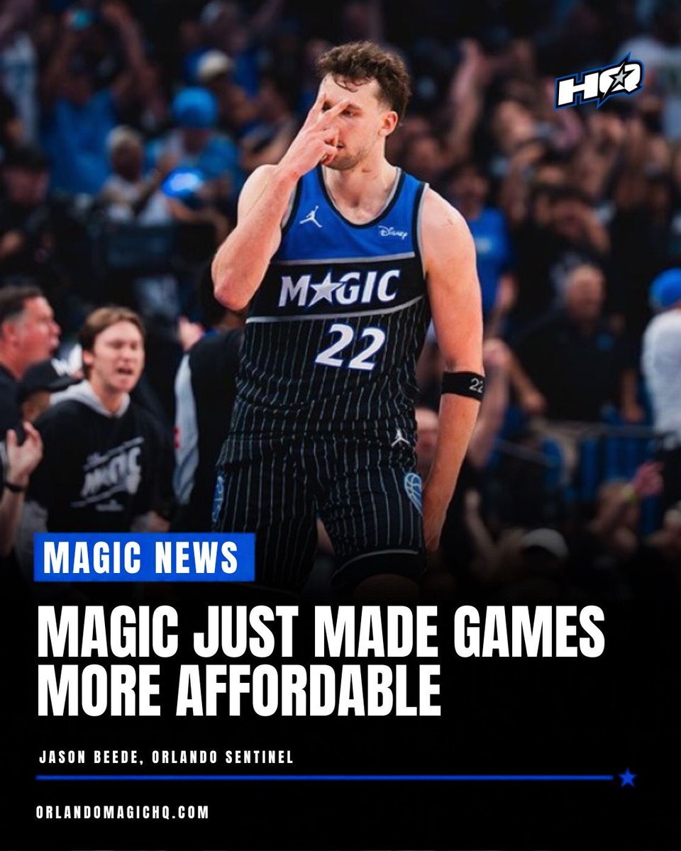 OMagicHQ's tweet photo. Magic dropping new affordability options for every Kia Center home game this season.

Monthly Steals: exclusive $20 tickets via Magic text alerts (offers drop the 1st of each month). Plus a $2–$7 Fan Favorites value menu, merch from $15, and free SunRail weeknight postgame rides with your ticket.

How are you feeling about these enhancements to the game night experience?