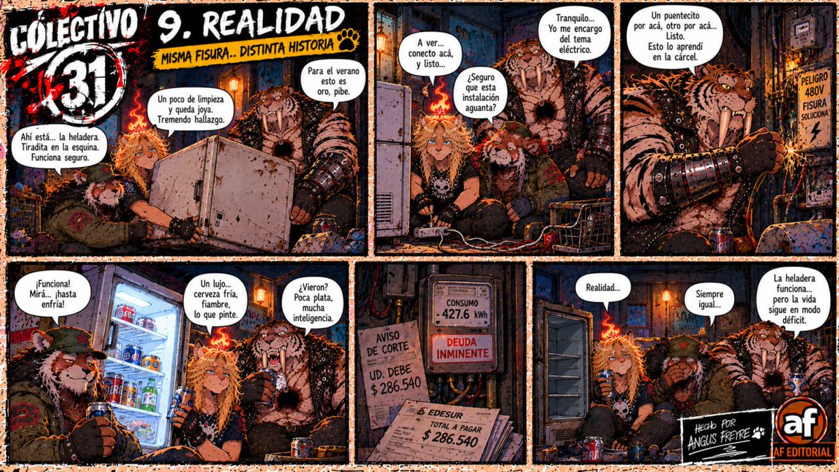 AngusFreyr's tweet photo. 🧊💀 LA HELADERA FUNCIONA… PERO LA REALIDAD NO 💀⚡🐾 | COLECTIVO 31🔥
#Colectivo31 #Furros #Furry #FurryArgentina #FurryLatam #FurryMeme #HumorFurry #FurroArgentino #Fisuras #Fisura #Tumberos #HumorTumbero #HumorArgentino #HumorBarrial #MemeArgentino #MemeFurry #FurryComic #Anthro #Argentina #Cordoba #Xander #Kan #Qwon #AFEditorial #Realidad #Viral 💀⚡🐾🔥