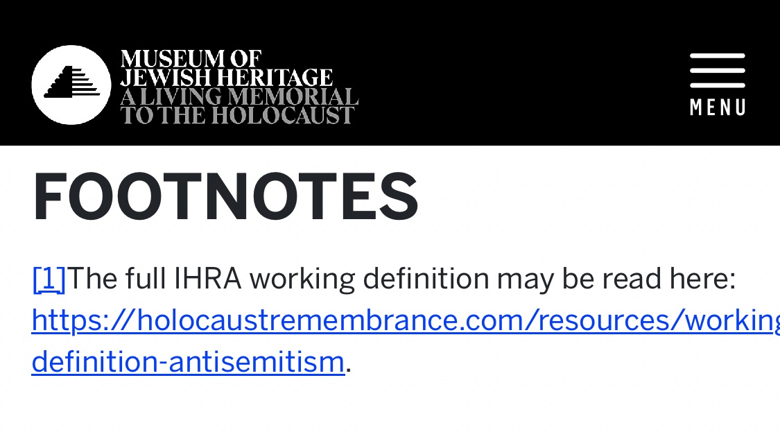 Quietnthechaos's tweet photo. The museum of Jewish heritage has repeatedly said its stands with Israel &amp; uses the IRHA definition of antisemitism. That’s who Mamdani is pushing kids to visit. So telling kids k-12 it’s antisemitism to oppose Israel. 😒 https://t.co/s4UP4aa3IR
