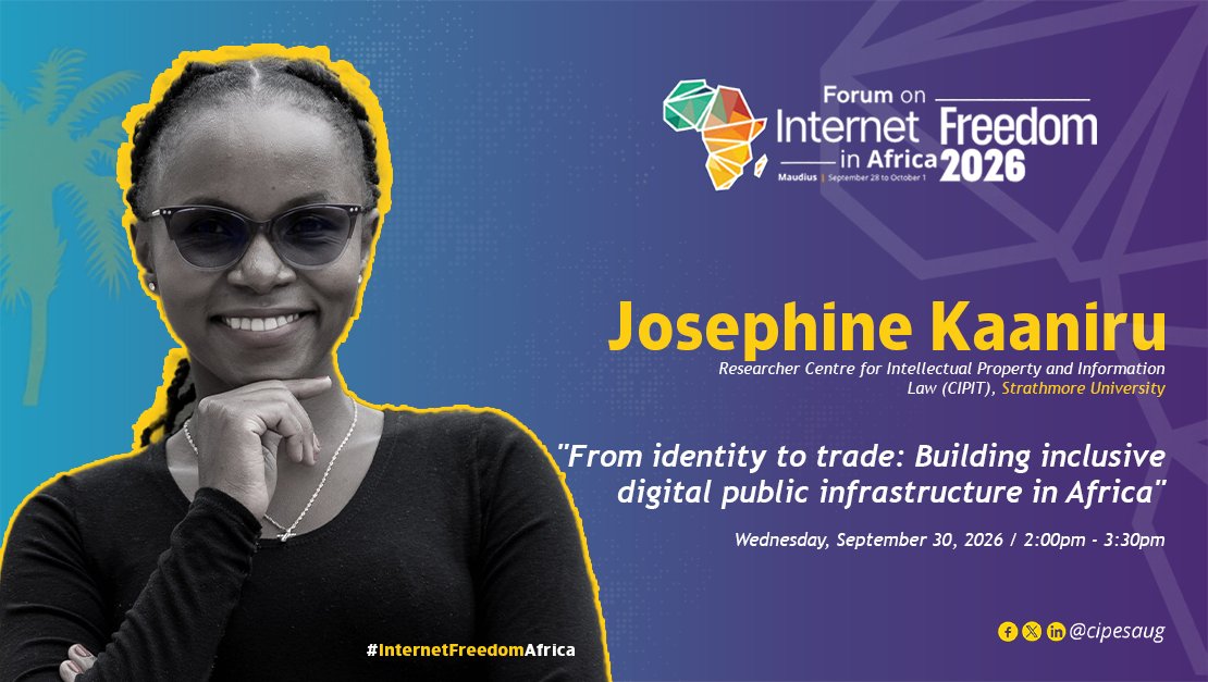 StrathCIPIT's tweet photo. Josephine Kaaniru will be at #FIFAfrica26! 

She will join conversations on the opportunities and challenges emerging as African countries expand their digital public infrastructure, including the growing connections between digital identity, digital services, and trade. https://t.co/Sb0KrNJAoG