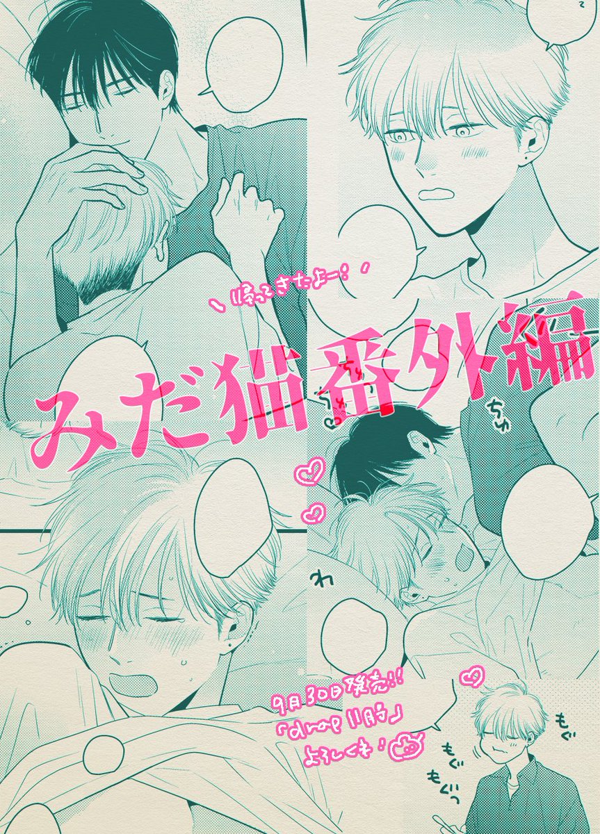 shimajil's tweet photo. 【宣伝】漫画描きました！
9/30発売『drap11月号』
#みだ猫🐈番外編ショート漫画で帰ってきました～～！！！

相変わらずらぶらぶ❤なあまみけだが…？
久々描けて楽しかったよ😊よろしくね～🥰 https://t.co/p9Son6VgPv