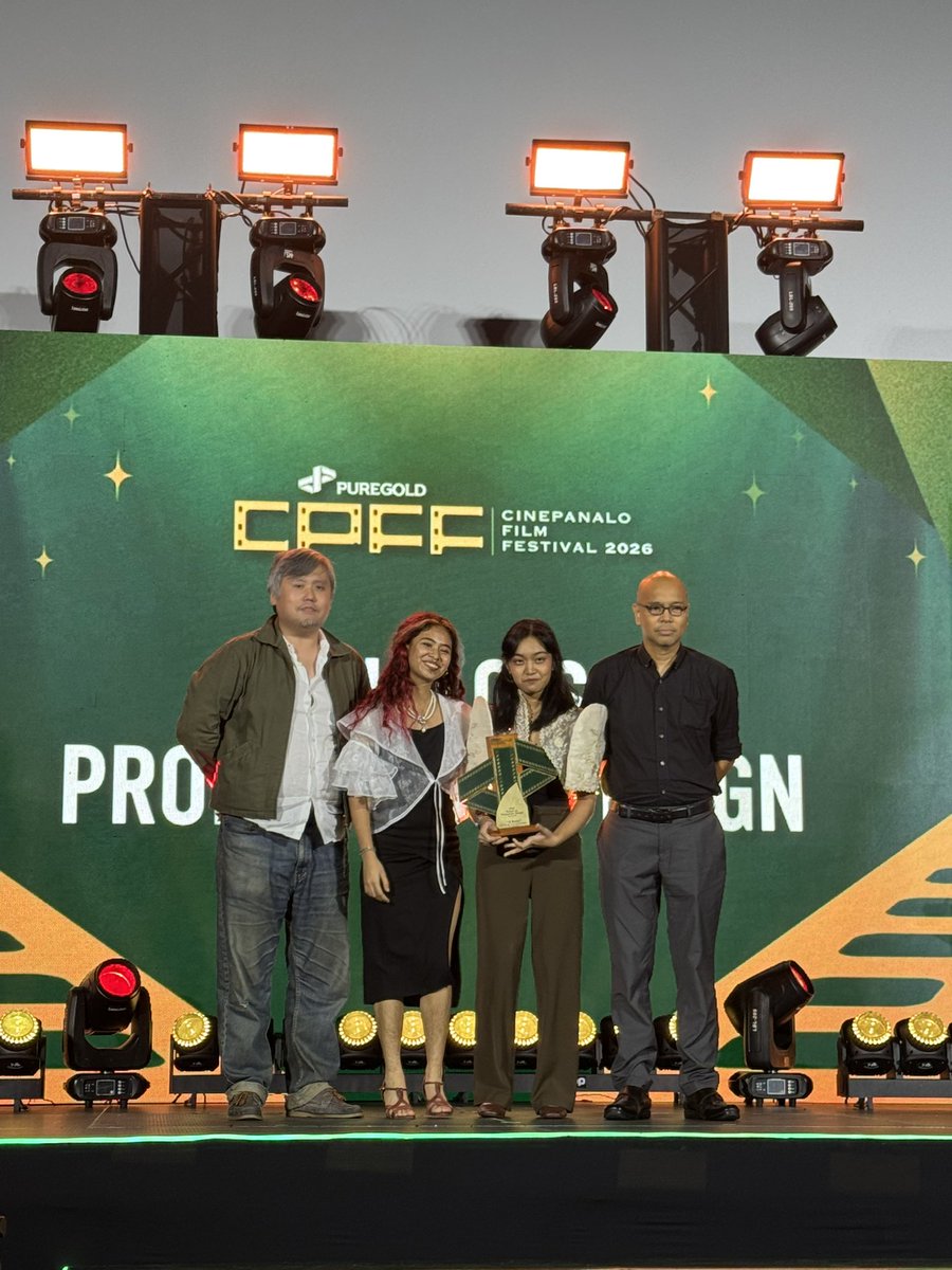 Puregold_PH's tweet photo. The production design was on point! Congratulations “12 Shots” - Jim Flores, Minnesota Flores, Sol Samodio! 🎨

#PuregoldCinePanalo2026 #PanaloSaHusay #AlwaysPanalo https://t.co/TIf4UxPbDX