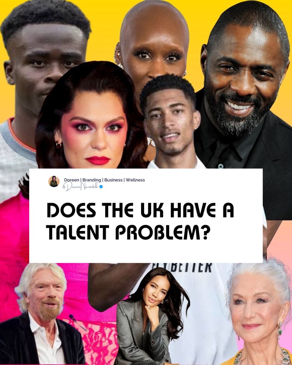 DoreenOfficial_'s tweet photo. 📌 DOES THE UK HAVE A TALENT PROBLEM? 🤔

Britain is brilliant at producing talent. But are we equally good at maximising it?

I’ve been thinking about this across football, entertainment and business.

Take Bukayo Saka. One of England’s outstanding footballers. But I often wonder: would he be perceived differently globally if he played for Real Madrid or Barcelona?

Then look at Jude Bellingham at Real Madrid, or Harry Kane at Bayern Munich.

Their talent didn’t suddenly appear when they left England. The talent was already there.

What changed was the ecosystem around it: coaching, systems, teammates, expectations, freedom, visibility and narrative.

And this goes beyond football.

Britain has produced extraordinary actors including Idris Elba, Cynthia Erivo, Daniel Kaluuya, Damson Idris, Helen Mirren and Emily Blunt.

Hollywood didn’t give them talent. It gave their talent a bigger stage.

The same question applies to music. Why do some incredibly talented British artists achieve enormous global success while others with comparable ability don’t?

Because talent alone isn’t enough.

Management matters, marketing matters, investment matters, position matters, networks matter, and environments matters.

And then there’s our relationship with ambition.

Tell someone you know that want to build a billion-pound company and, culturally, Britain can sometimes respond with: ‘Be realistic’.

Elsewhere in USA the response may be: ‘Okay. What’s the plan’?

Of course, that’s a generalisation. But Britain’s “don’t get too big for your boots” mentality raises an interesting question:

What happens when talented people spend too long in environments that teach them to moderate their ambition?

We see a related conversation in entrepreneurship and wealth, capital moves, founders relocate, football transfer, actors go to Hollywood. Talented people increasingly have choices about where they build.

So perhaps Britain doesn’t have a talent problem. Perhaps we have a talent-maximisation problem.

Producing talent and creating the conditions for that talent to become globally exceptional are two different things.

And there’s a lesson here for founders, leaders and professionals too:

Sometimes you don’t need more talent. You need an environment big enough for your talent.

So the question isn’t: Where is the talent?

It’s: What are we doing with the talent we already have?

That, to me, is the real conversation.

What do you think: does the UK have a talent problem or a talent-maximisation problem?

If conversations about confidence, leadership, visibility, business and sustainable growth interest you, subscribe to The EPIC Standard, our weekly newsletter from EPIC Network 👇

https://t.co/iRVJ77qdNe