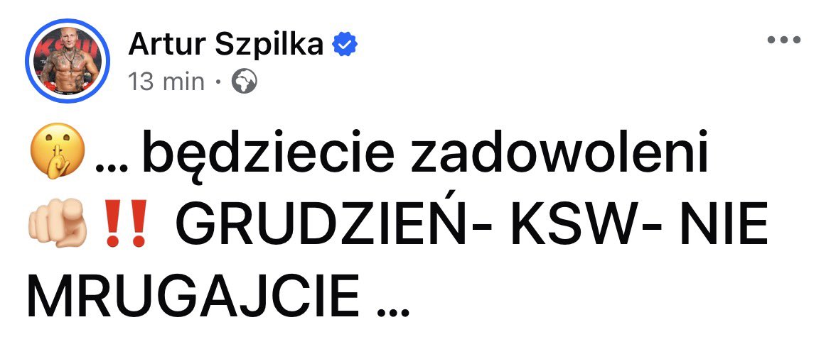 CzasNaMMA's tweet photo. Artur Szpilka już wie, z kim zawalczy na gali #KSW124 w Gliwicach❗️👀
Kogo Wy typujecie, bo znając pomysły organizacji możemy spodziewać się wszystkiego, od Scheffela po Vojcaka. https://t.co/ZhDITADrzb