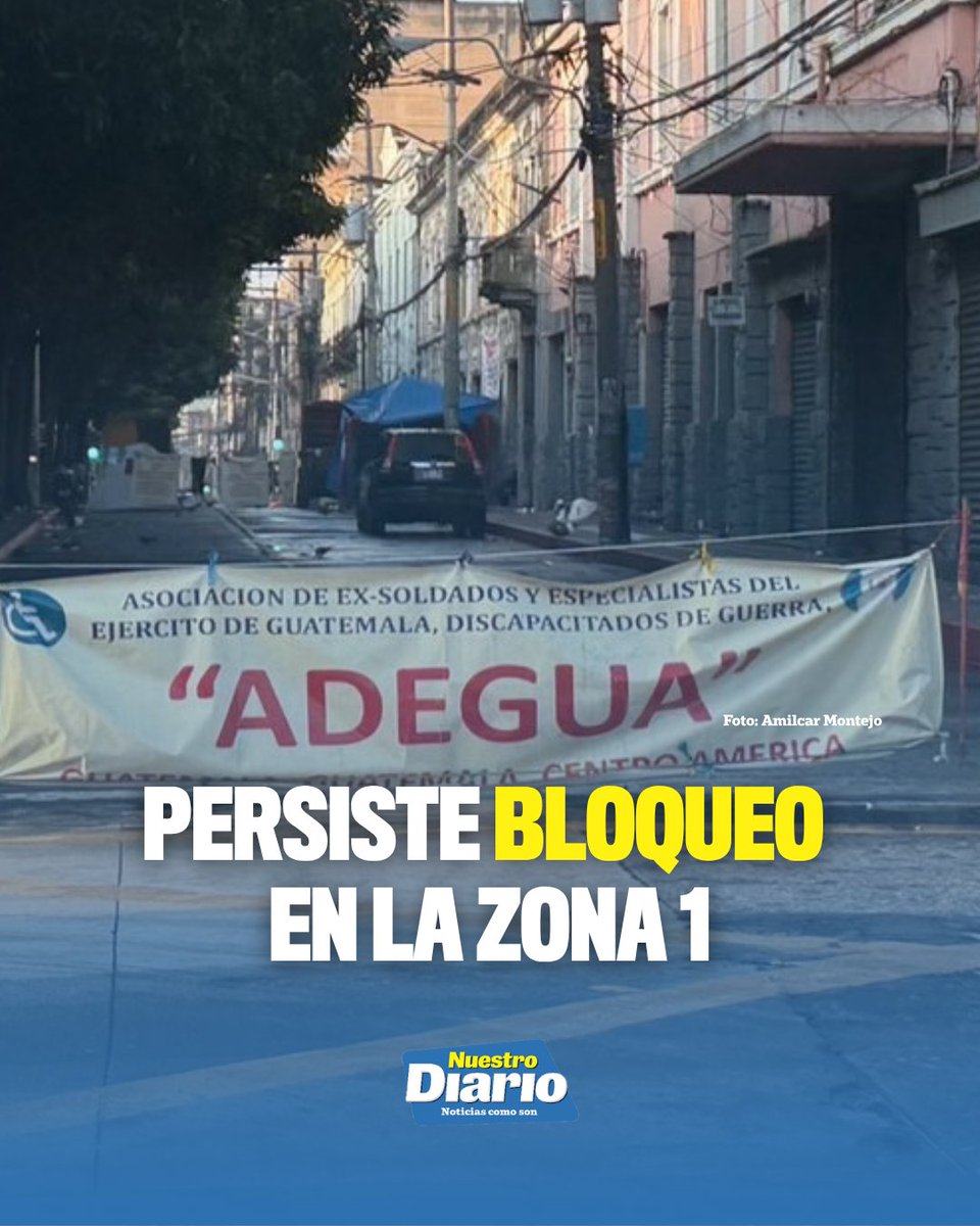 🚧🚗 PERSISTE BLOQUEO EN LA ZONA 1 🚗🚧 Continúa el desvío vehicular en la 8.ª avenida y 9.ª calle, zona 1 capitalina, debido a la presencia de manifestantes…