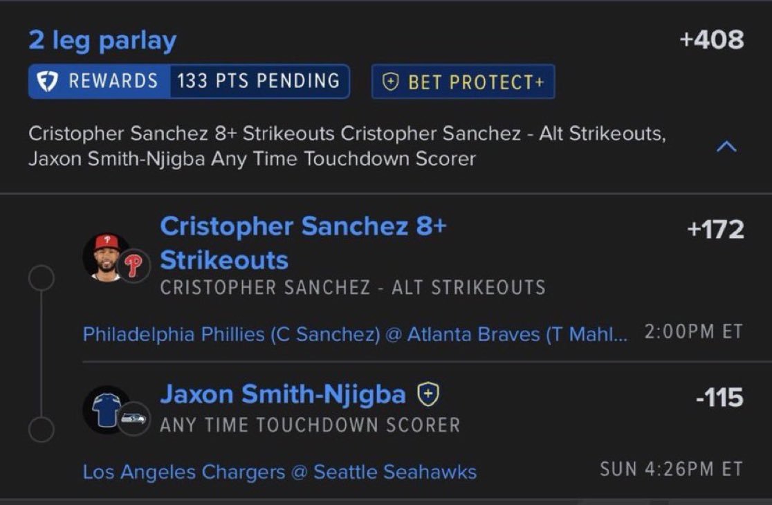 BigSoloWinpid's tweet photo. 🔥🏈⚾️ 2-LEG PARLAY 💰🔥

🎯 Christopher Sanchez — 8+ STRIKEOUTS
🎯 Jaxon Smith-Njigba — ANYTIME TOUCHDOWN

🚀 +408 ODDS
🛡️ BET PROTECT+

💥 TWO LEGS. ONE TICKET. LET’S CASH! 💰🔥

#MLB #NFL #Parlay #MLBPicks #NFLPicks #SportsBetting #BettingTwitter #ParlayPicks

CLICK THE LINK BELOW TO JOIN MY FREE TELEGRAM GROUP FOR VIP BANG👇

https://t.co/PfUdadWRlm
