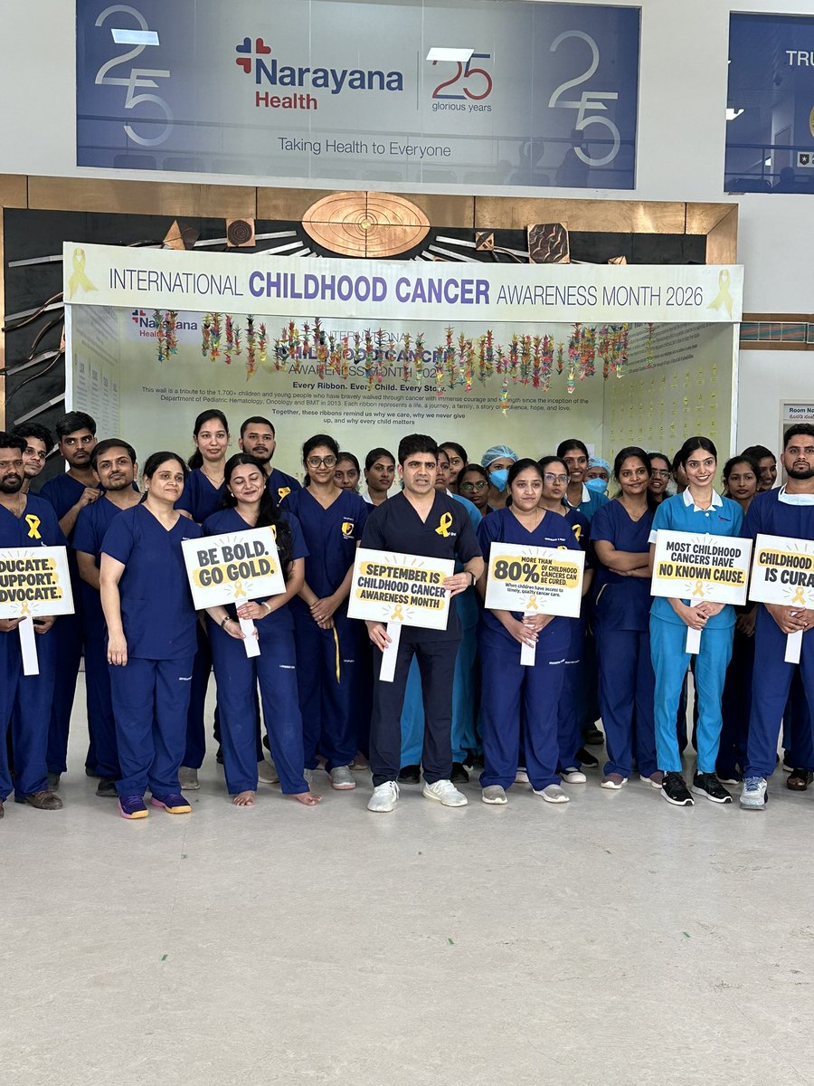 DrSunilBhat's tweet photo. ๐๏ธ Dancing for hope, courage and every child this Childhood Cancer Awareness Month.
We danced for children undergoing treatment, survivors and their familiesโand for a future beyond cancer. ๐
#ChildhoodCancerAwarenessMonth #GoGold #PediatricOncology #Hope #NarayanaHealth https://t.co/h6dsGBygSo