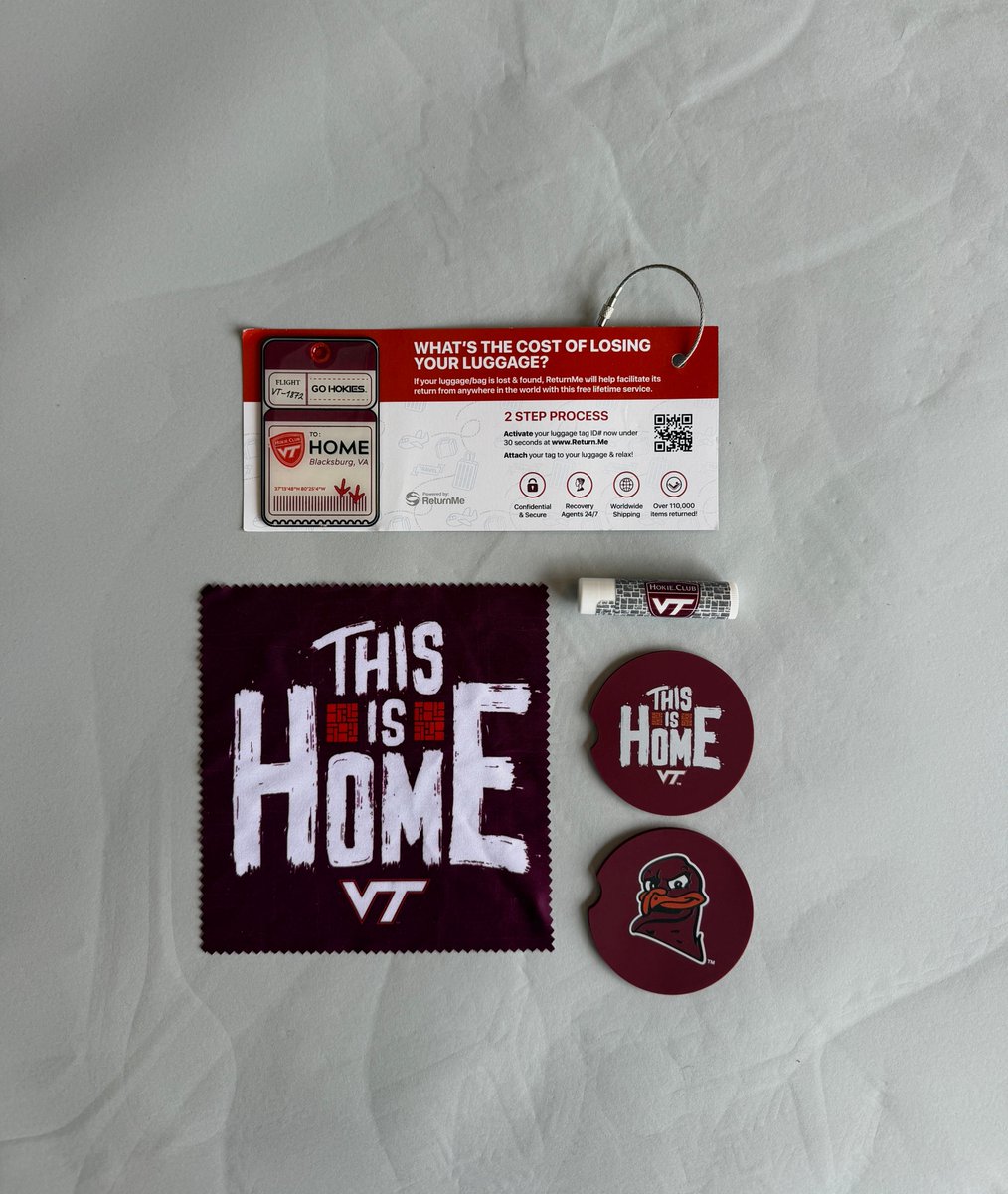 HokieClub's tweet photo. Gameweek Giveaway! 🏈

Five Tech fans who repost this and follow our account will receive a "Hokies On the Go" pack, which includes a lens cloth, luggage tag, lip balm and car coasters.

Winners will be announced on Thursday. https://t.co/4o1468Feox