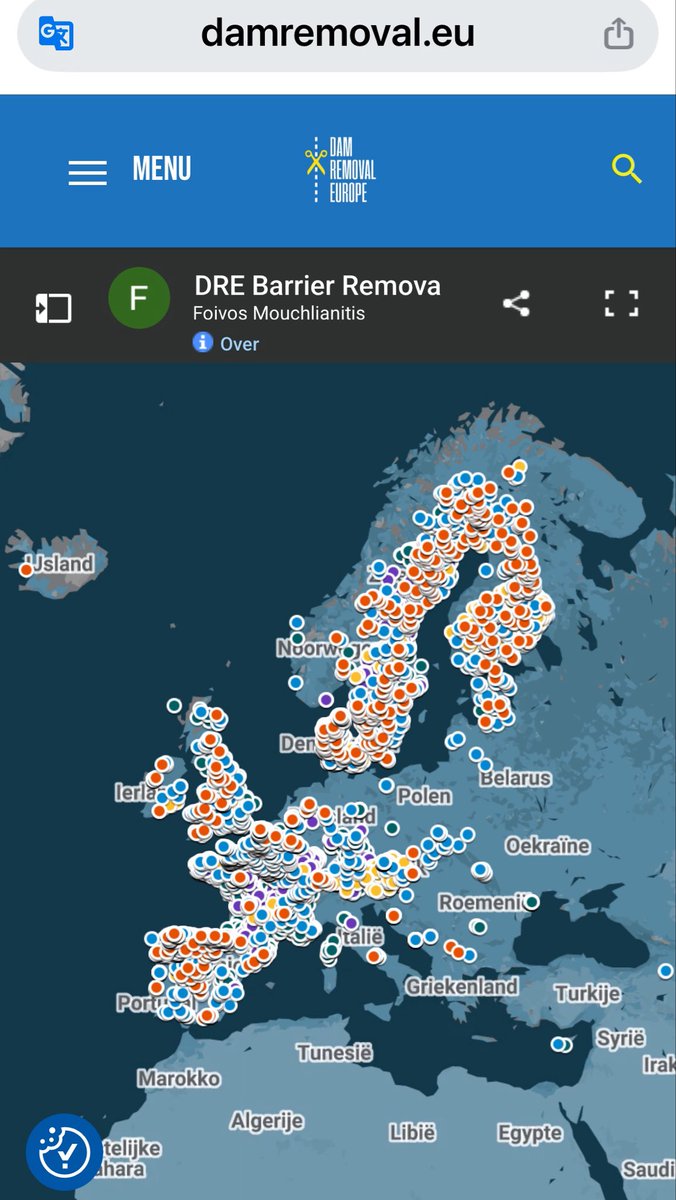 SaskiaHeijden's tweet photo. Al deze gekleurde stippen zijn barrières en of dammen en obstakels die reeds verwijderd zijn.

https://t.co/LnhqsuQAgm https://t.co/9dMtLqQ6EC