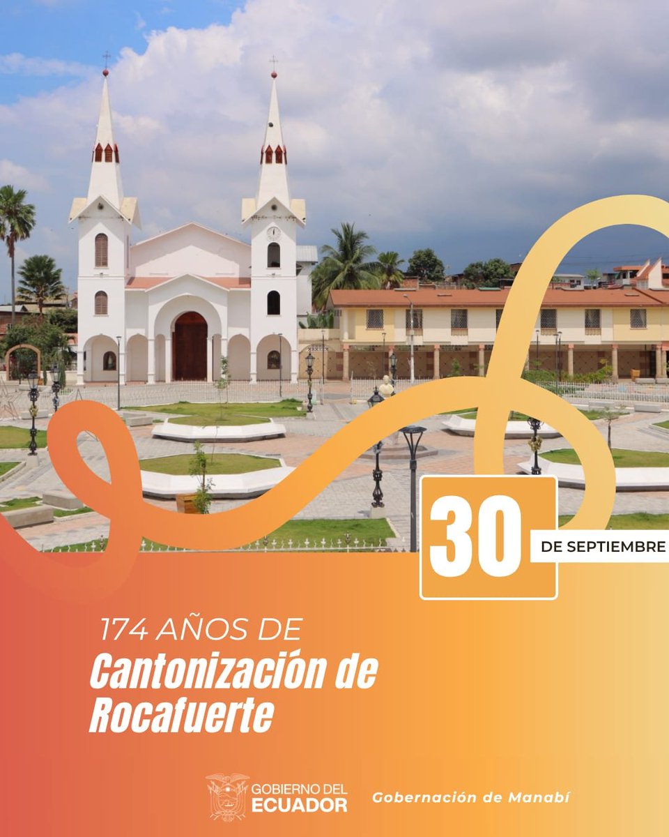 GoberManabi's tweet photo. ¡Felices 174 años de cantonización, Rocafuerte!

Un saludo fraternal a la tierra del dulce, de los artesanos talentosos y de la historia que nos llena de orgullo. Que el esfuerzo de su gente siga impulsando el crecimiento y porvenir de este hermoso rincón manabita. https://t.co/GsQHXwxwn0
