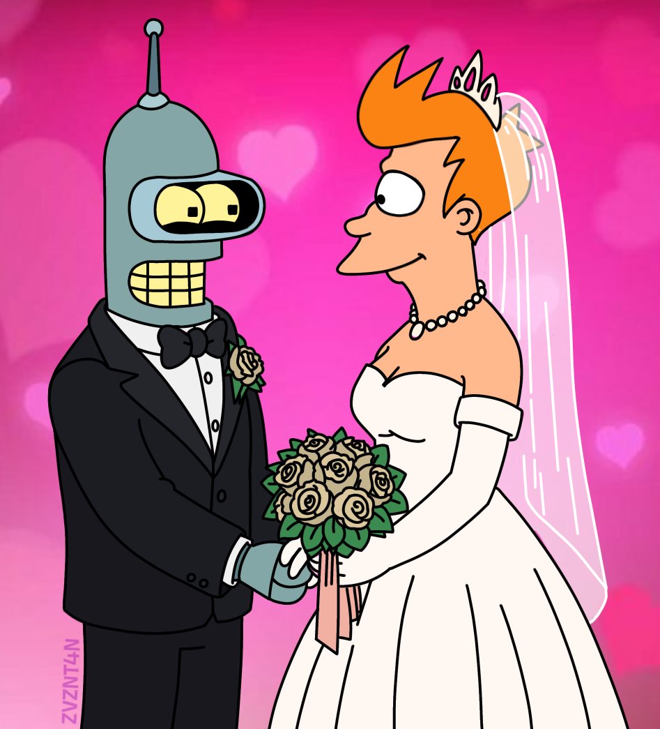 ZVZNT4N's tweet photo. [#futurama] :: Drawn by me!! (ZVZNT4N) bender and fry.. MARRIED.. ouh https://t.co/C886gt0gvJ