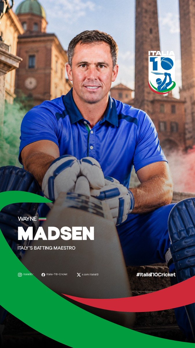 italiat10's tweet photo. THE VETERAN HAS ENTERED THE CHAT. 👀🔥

Introducing - WAYNE MADSEN 🇮🇹

Experience, class, consistency, and sheer brilliance who's proven to be a masterstroke batter is ready to bring in another dimension to the Italia T10 marquee lineup. MARQUEE PLAYER #03🏏

#ItaliaT10 #cricket https://t.co/x1N5aibgmh