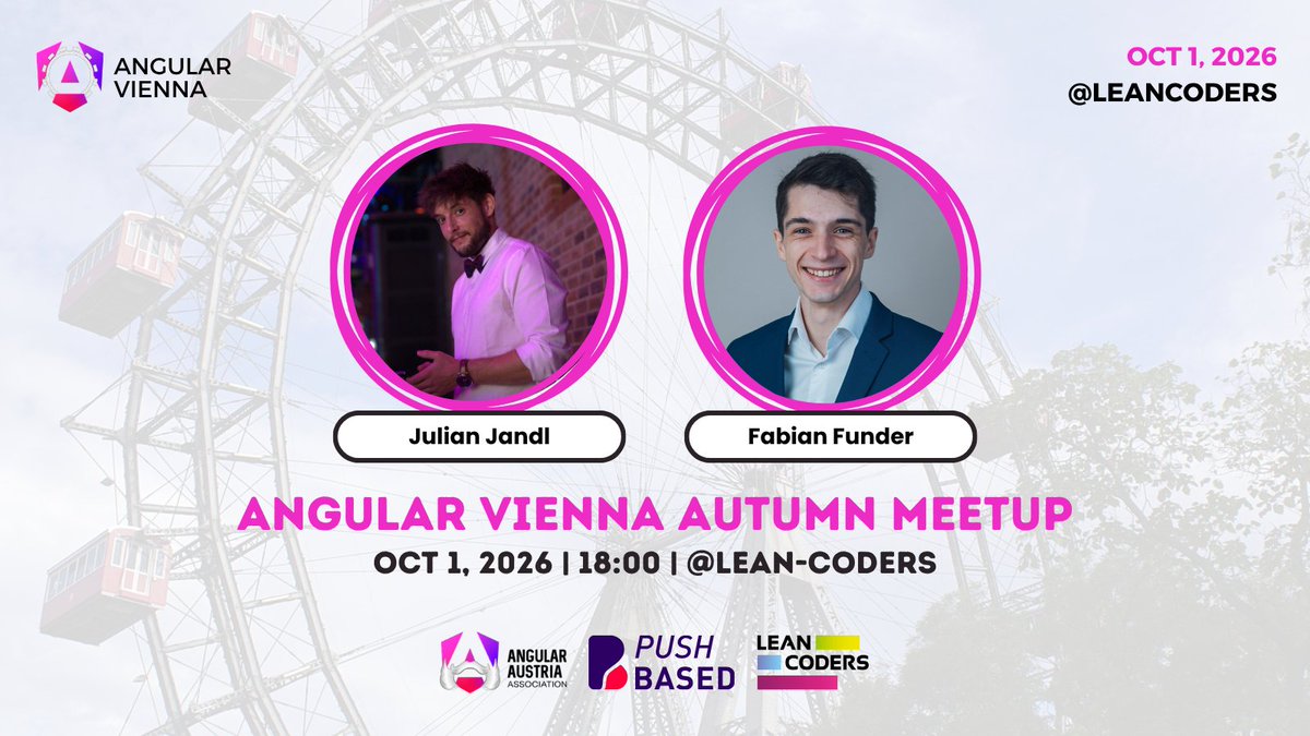 AngularAustria's tweet photo. ⏰ 𝗧𝗼𝗺𝗼𝗿𝗿𝗼𝘄: 𝗔𝗻𝗴𝘂𝗹𝗮𝗿 𝗩𝗶𝗲𝗻𝗻𝗮!

🔐 Fabian Funder — AI &amp; Secure Coding

🚀 Julian Jandl (@hoebbelsB) — Angular SSR at 40M sessions/day

🗓 Oct 1
🕕 18:00–21:00
📍 LEAN-Coders, Vienna
🍕 Food, drinks &amp; networking
👉 https://t.co/mSb1lxs19R

#Angular #Vienna https://t.co/ItzAQmvWRF