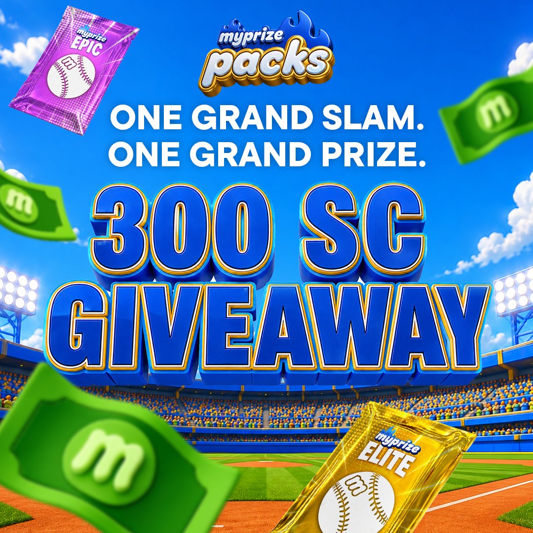 myprizeus's tweet photo. THERE IT IS ⚾🚨 A grand slam just unlocked 300 SC for one lucky winner to put toward MyPrize Packs.

To enter:
Sign up for MyPrize
Comment your dream baseball card below

You’ve got 24 hours. Let’s go. https://t.co/N595UpNJzg