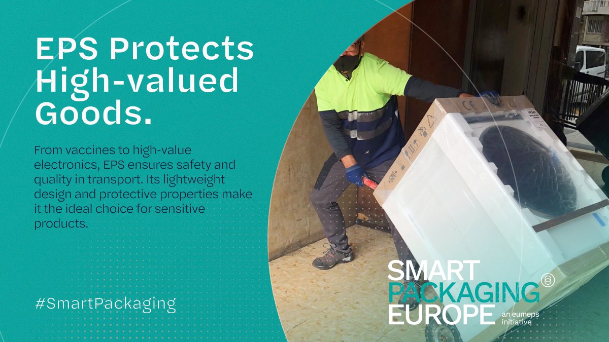 SmartPackEU's tweet photo. 📦 White goods need packaging that protects against shocks, loads and handling during transport.

EPS combines low weight, cushioning and compressive strength for applications such as washing machines and refrigerators.

https://t.co/a1y4441P8h
#EPS #Packaging #WhiteGoods https://t.co/pXnUbfanAr