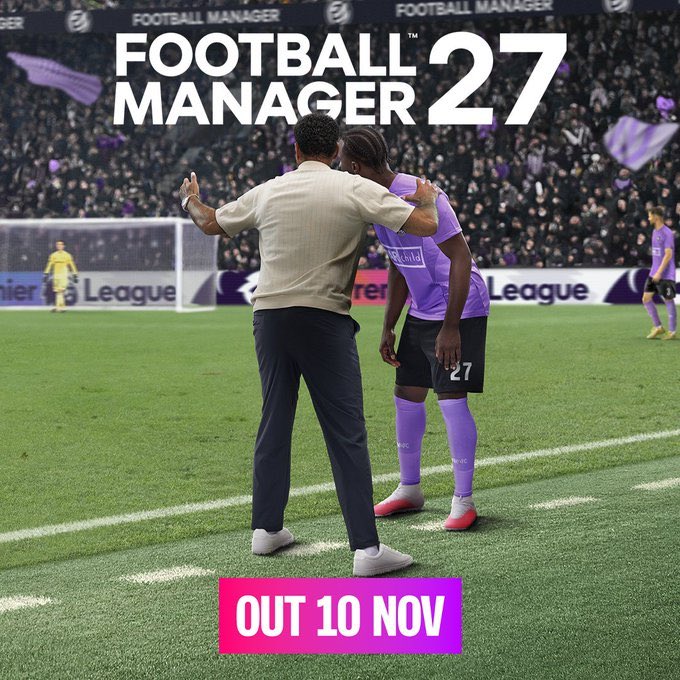 ActuFoot_'s tweet photo. 🚨 OFFICIEL ! FOOTBALL MANAGER 2027 SORTIRA LE 10 NOVEMBRE ! 🎮

Hype ? 😁

📸 @FootballManager https://t.co/eNeJllXKDk