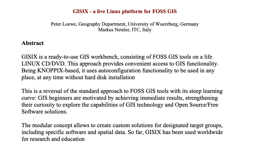 mapserving's tweet photo. Never forget where we came from: the "GISIX" installer, bootable disc based on Debian, presented at #foss4g 2004 in Thailand. Its abstract is still available (PDF): https://t.co/kKzoMK31Lb https://t.co/HtlWqhodwn