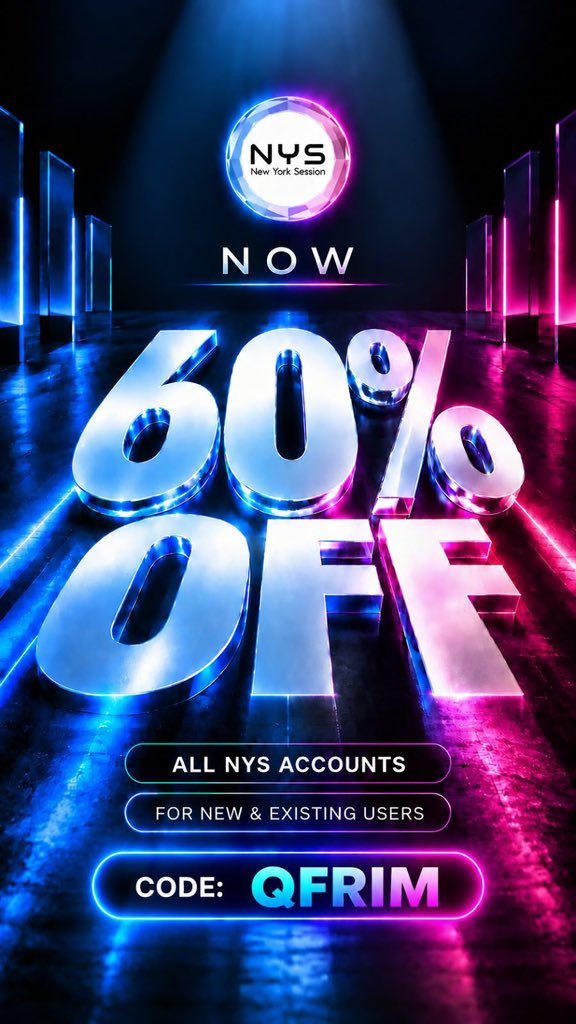 Quantivor's tweet photo. 🚨 NYS MARKETS — 60% OFF + 5% CASHBACK

Trade More. Save More. 💎

60% OFF on NYS accounts
+ 5% CASHBACK

🎟️ CODE: QFRIM

🔗 Get Started:- https://t.co/zK1pC5pwVt

New &amp; Existing Users — Don’t Miss It. 🚀 https://t.co/QHYbJlJQB0